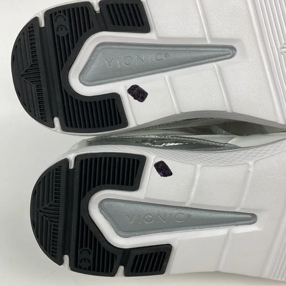 Vionic Adela Met White & Metallic Silver Walking Shoe - Picture 7 of 12